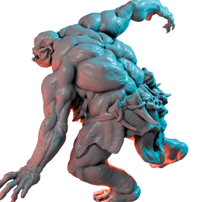 Devourer On 2 Inch Base VIII - Heroic Scale Miniature 3D STL Model — view 5