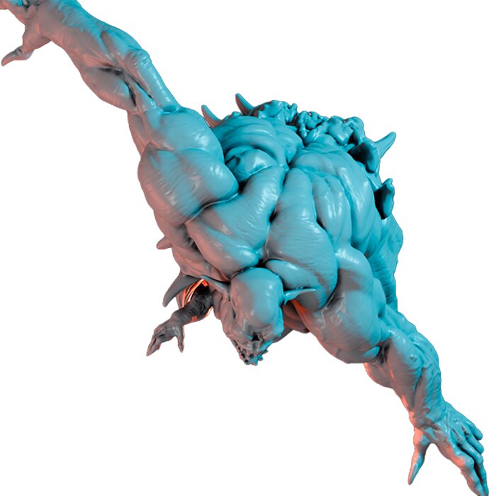 Devourer On 2 Inch Base VIII - Heroic Scale Miniature 3D STL Model — view 6