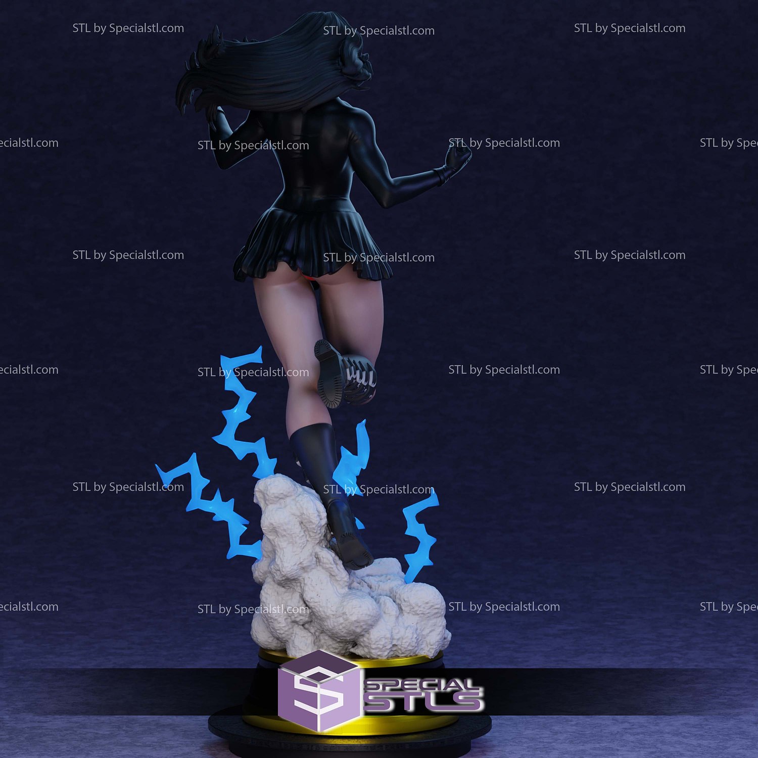Black Mary Marvel STL Files 3D Model — view 4