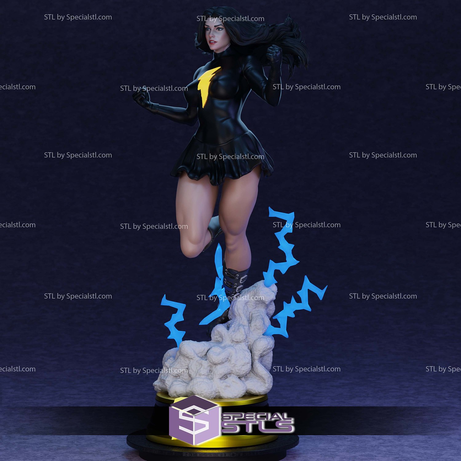 Black Mary Marvel STL Files 3D Model — view 5