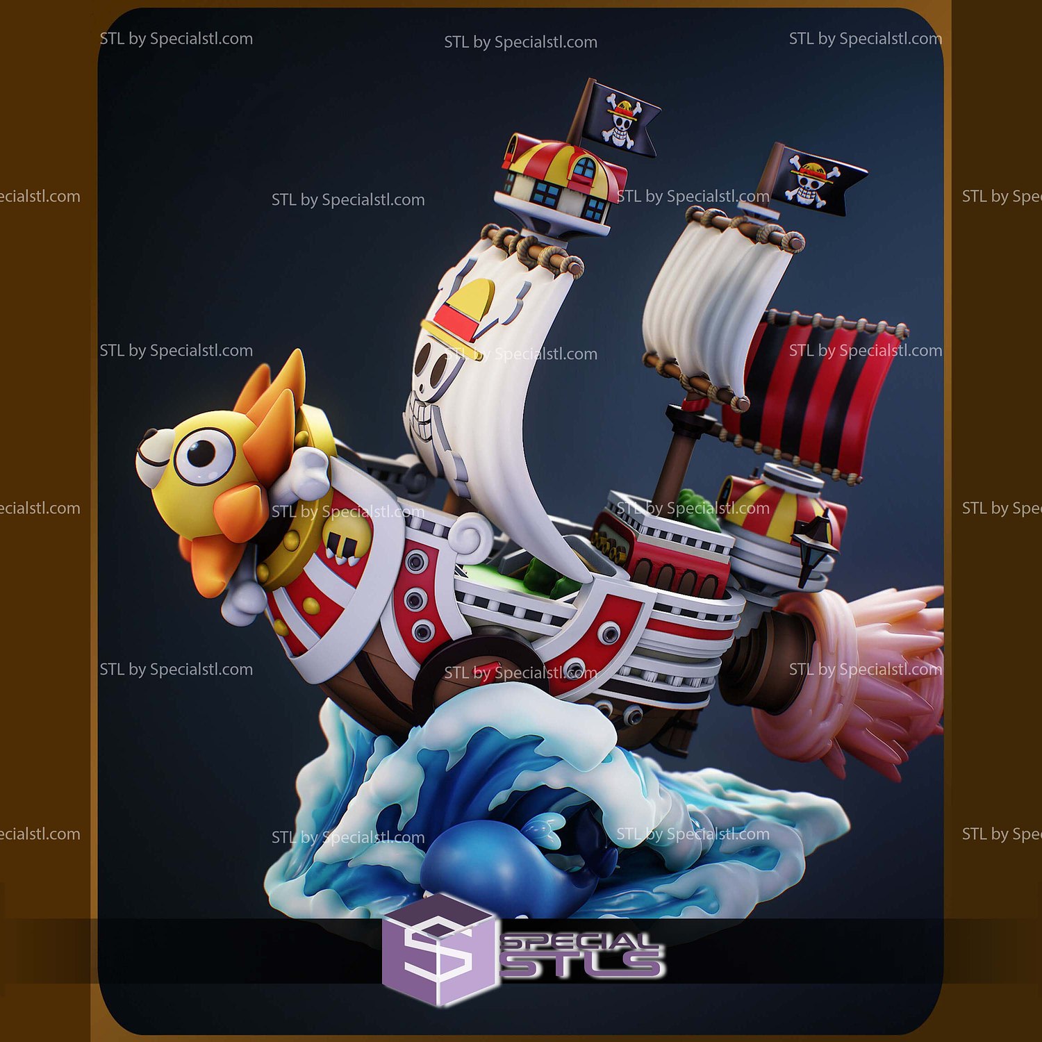Chibi Thousand Sunny STL Files 3D Model — view 2
