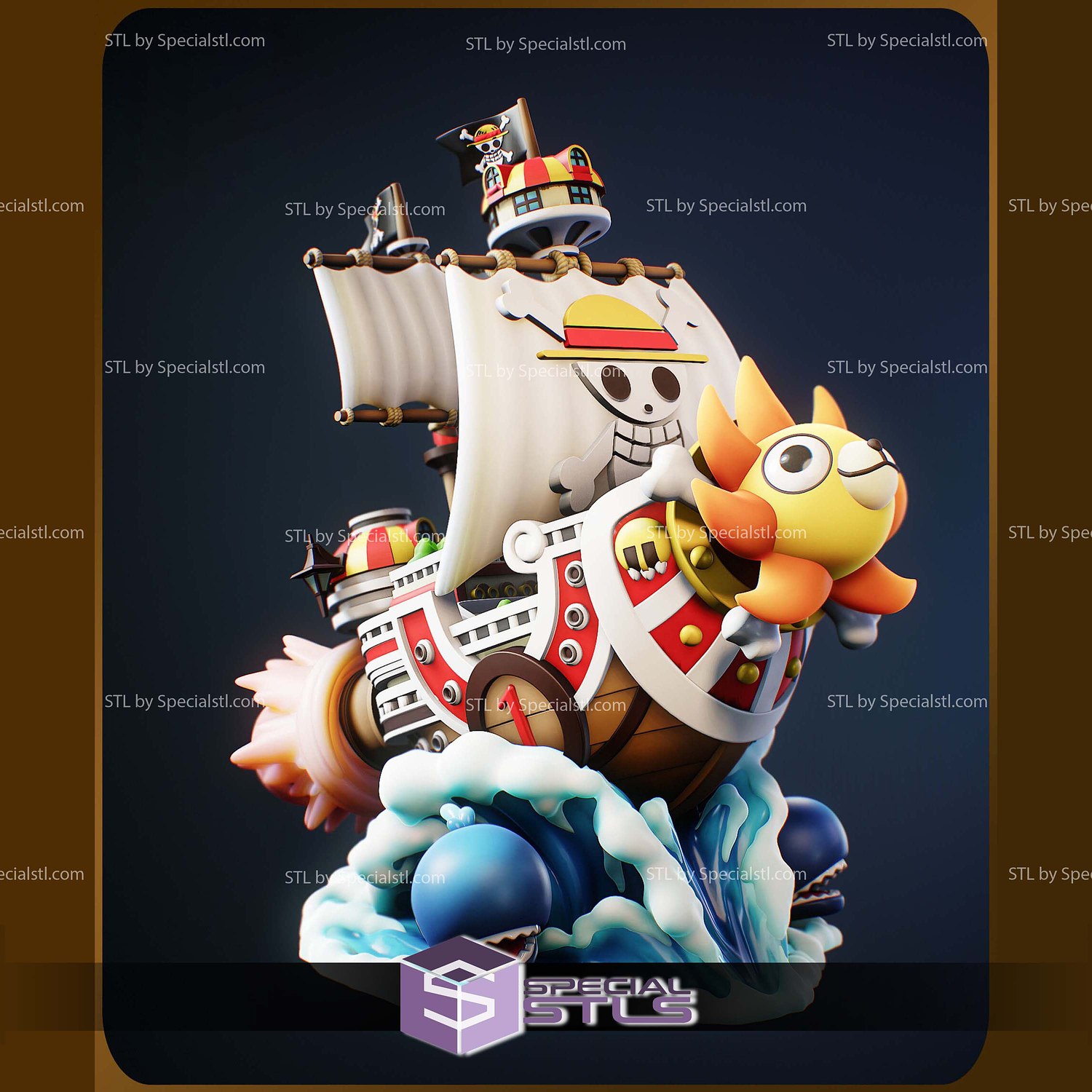 Chibi Thousand Sunny STL Files 3D Model — view 3