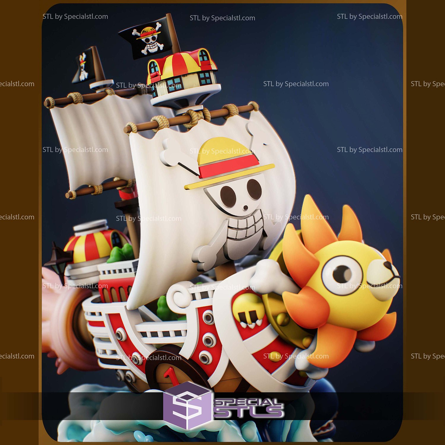 Chibi Thousand Sunny STL Files 3D Model — view 4