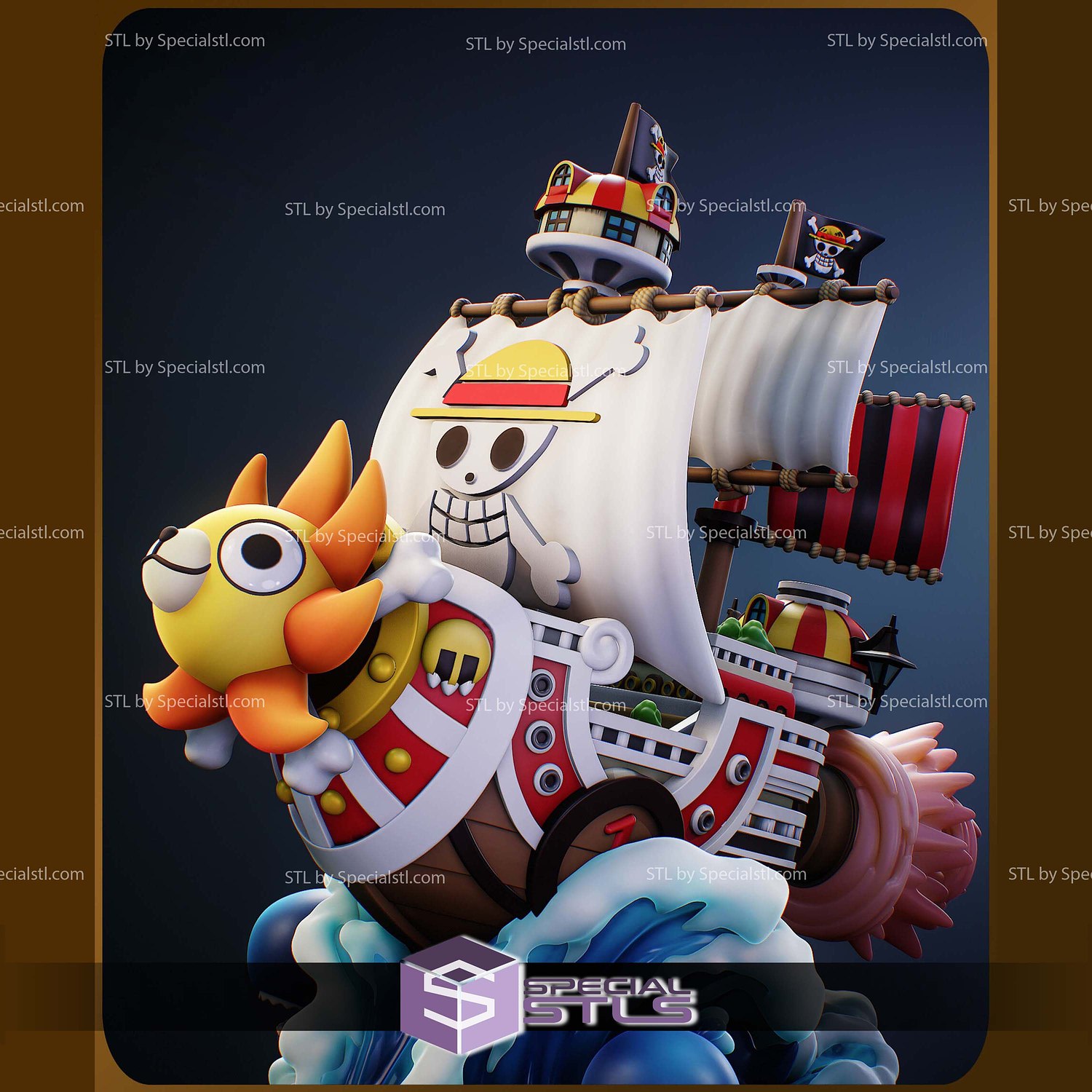 Chibi Thousand Sunny STL Files 3D Model — view 5