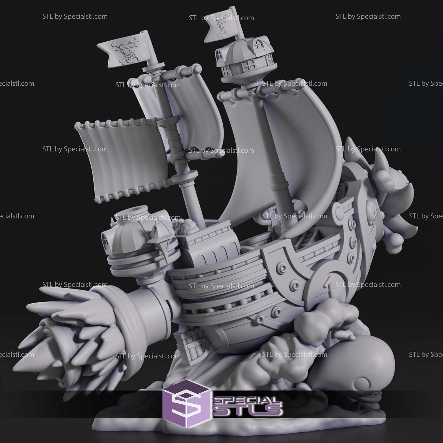 Chibi Thousand Sunny STL Files 3D Model — view 7