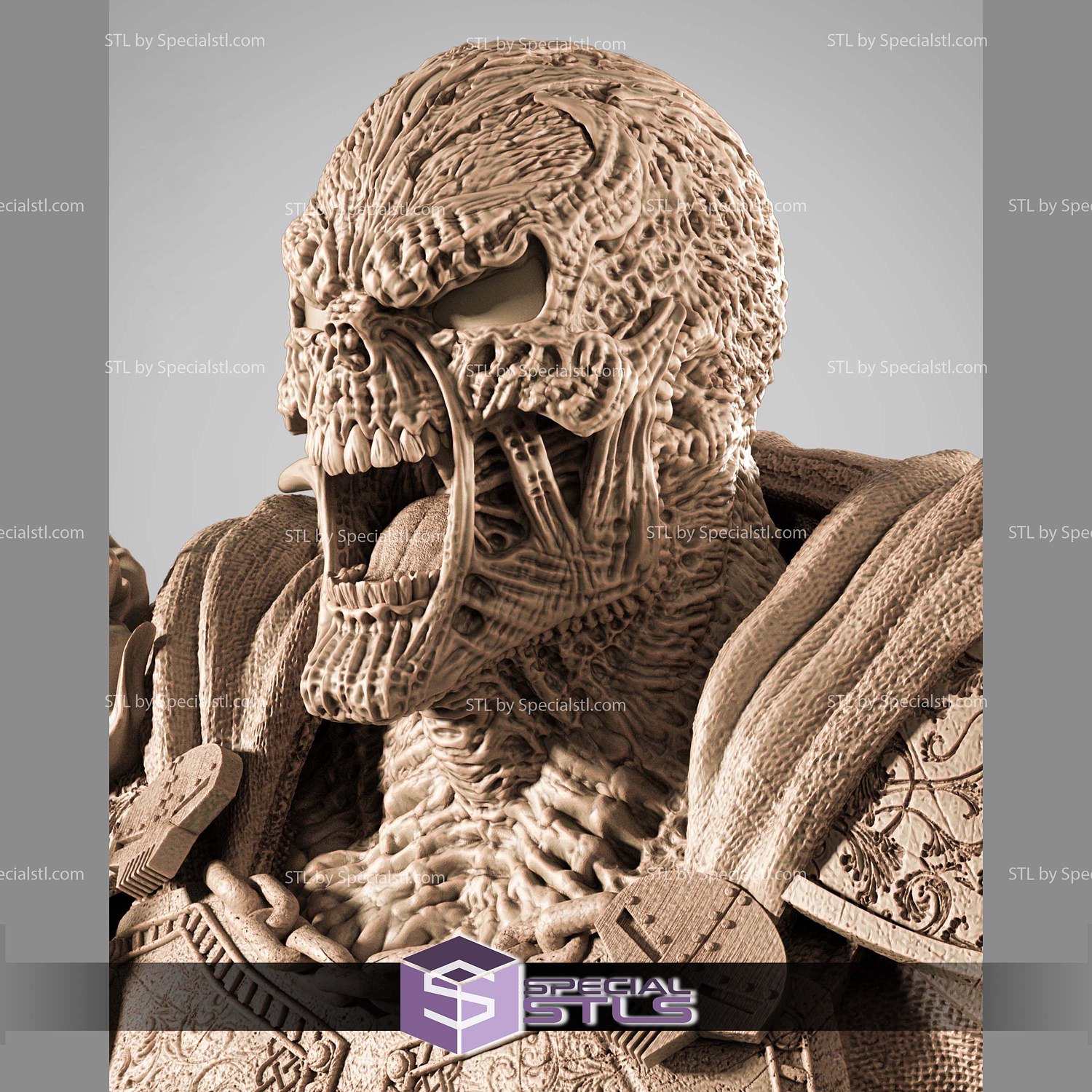 Medieval Spawn Portrait Bust 3D Printer Files STL Model — view 3