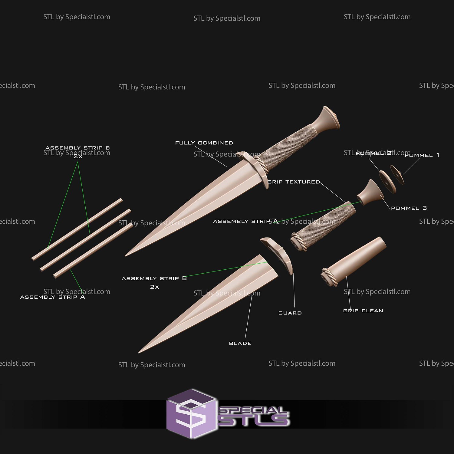 Cosplay STL Files Boromir Dagger LOTR 3D Model — view 2