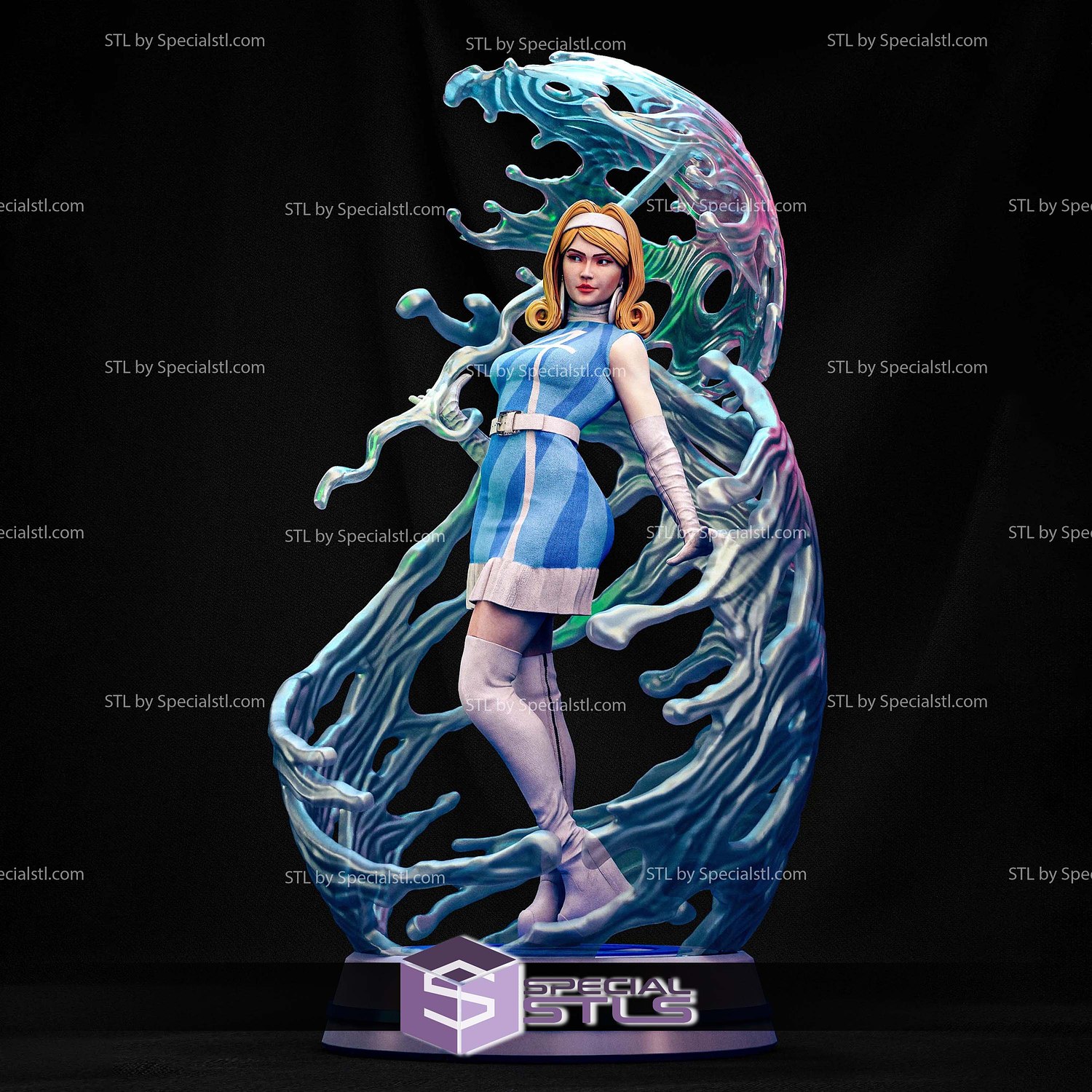 Invisible Woman Umbrella STL Files 3D Model — view 4