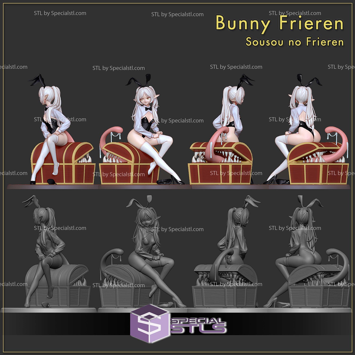 Bunny Frieren and Mimic Chest STL Files 3D Model — view 7