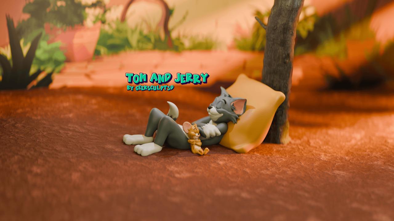 Adorable Tom and Jerry Collectible Figurine 3D STL Model