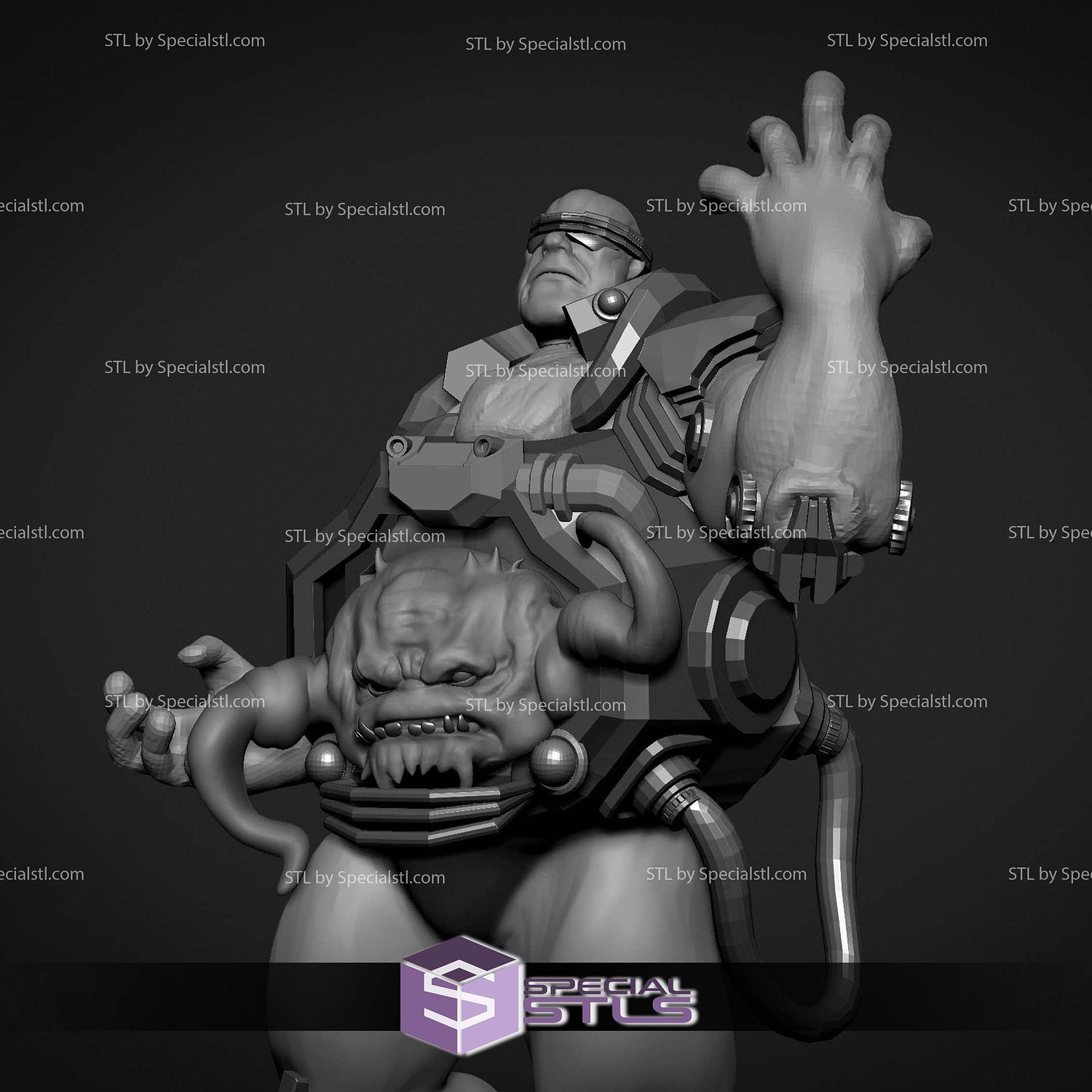 Krang Standalone Sculptures 3D Printing STL Model — view 3