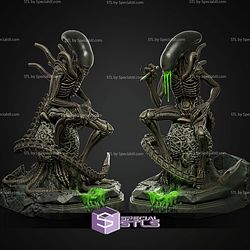 Xenomorph Smoke Break Version 190mm STL Files 3D Model