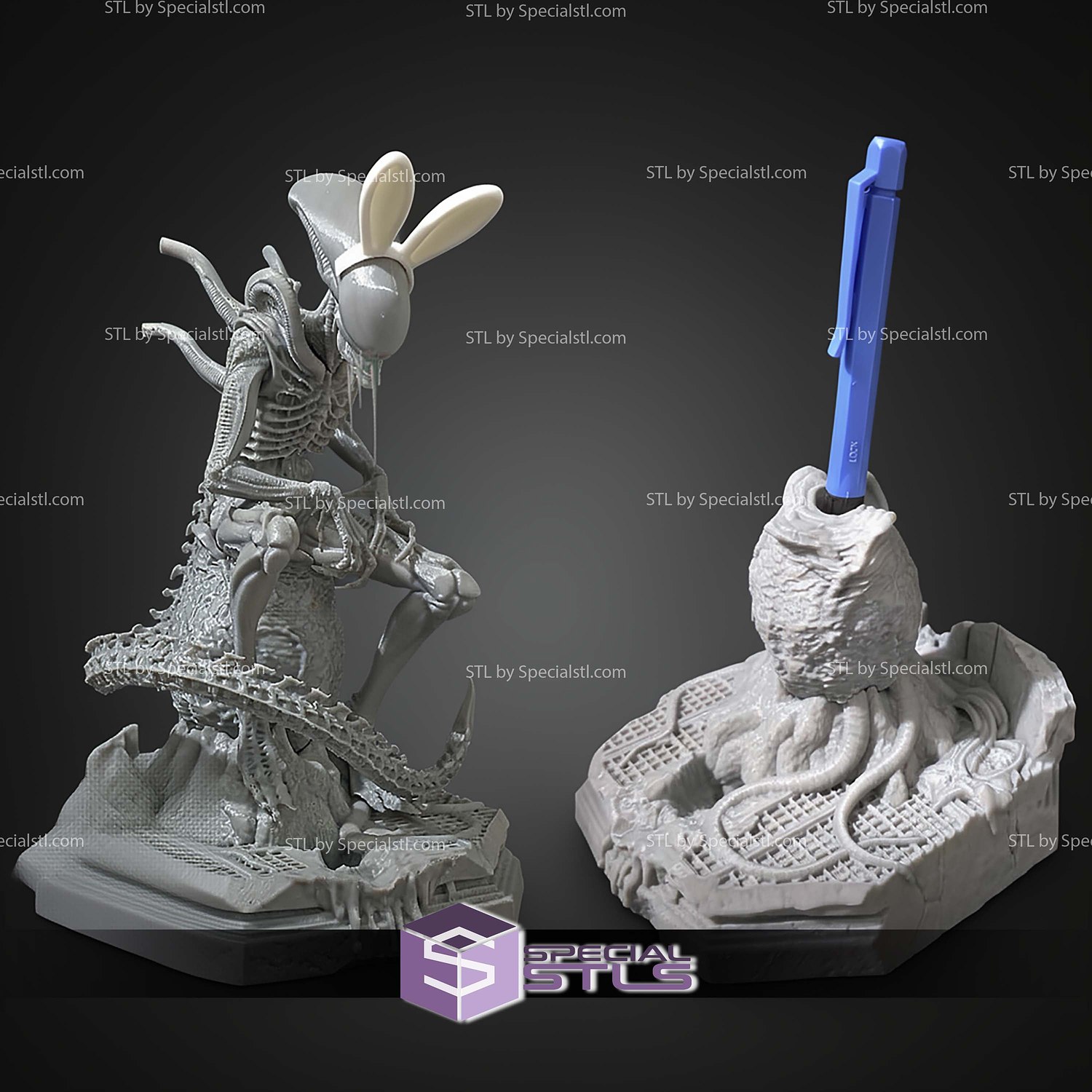 Xenomorph Smoke Break Version 190mm STL Files 3D Model — view 3