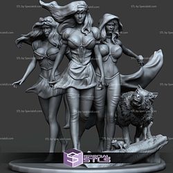 Snow White Cinderella and Red Riding Hood Digital STL Files 3D Model