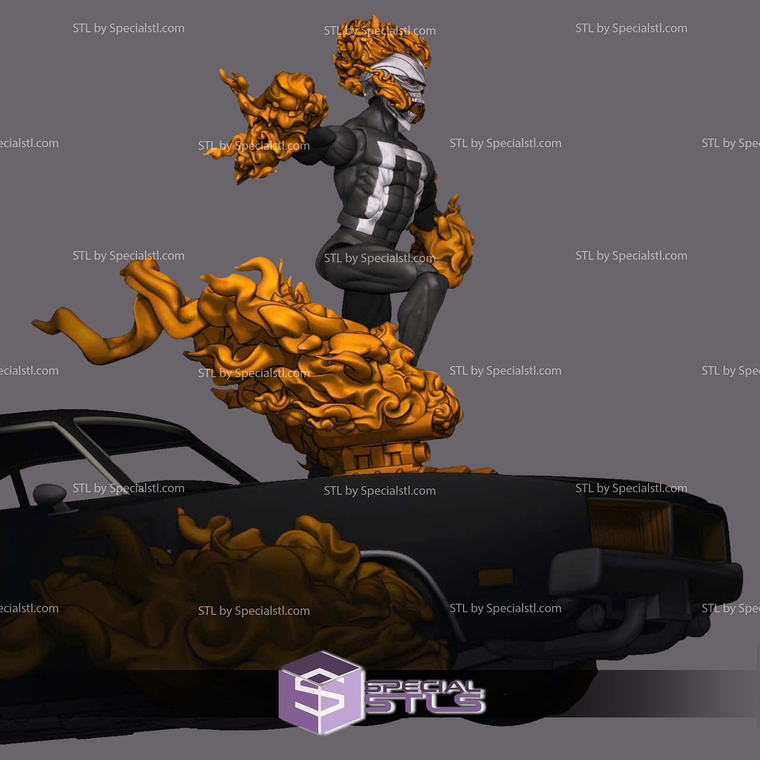 Custom Hell Charger for Action Figure 3D Printer Files STL Model — view 2