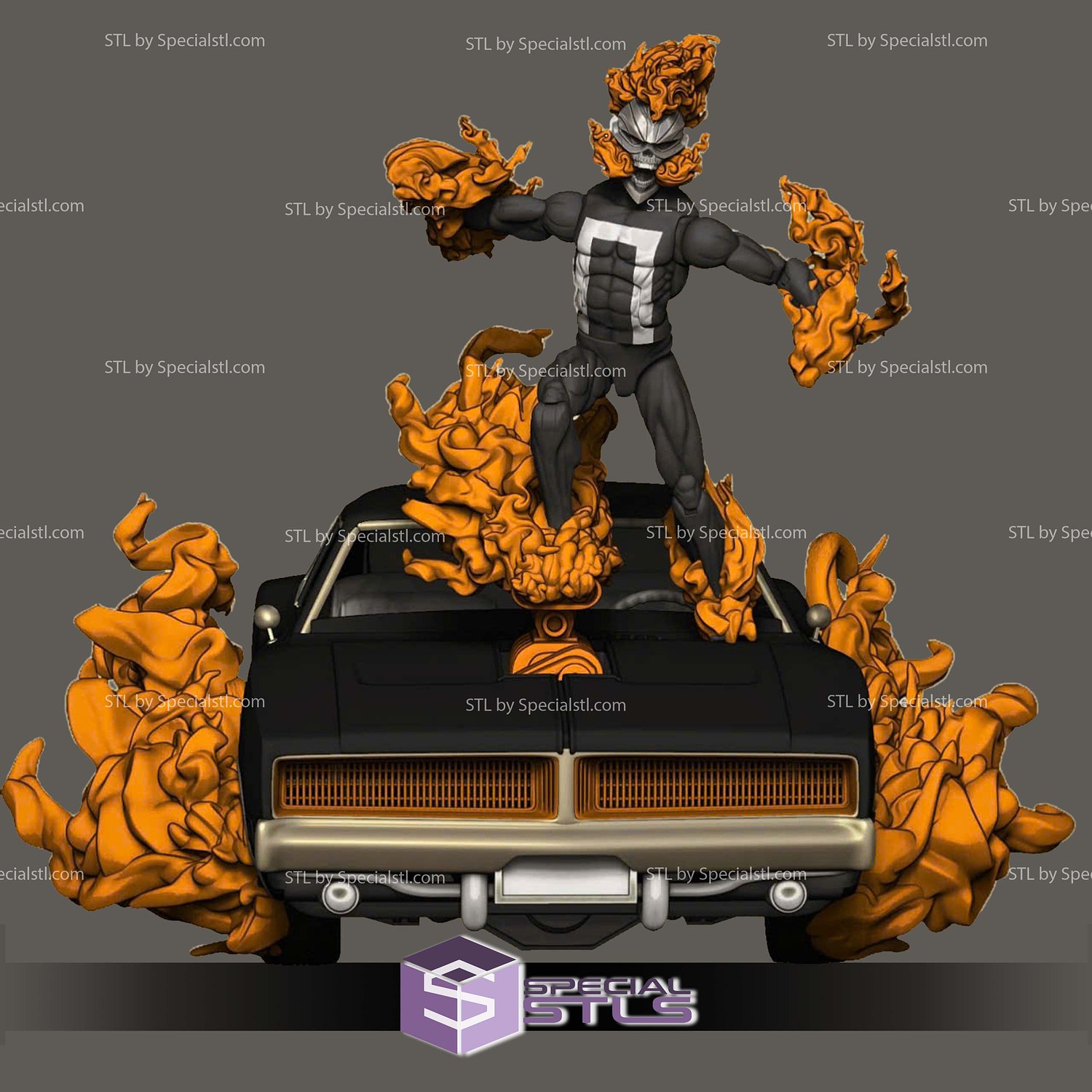 Custom Hell Charger for Action Figure 3D Printer Files STL Model — view 3