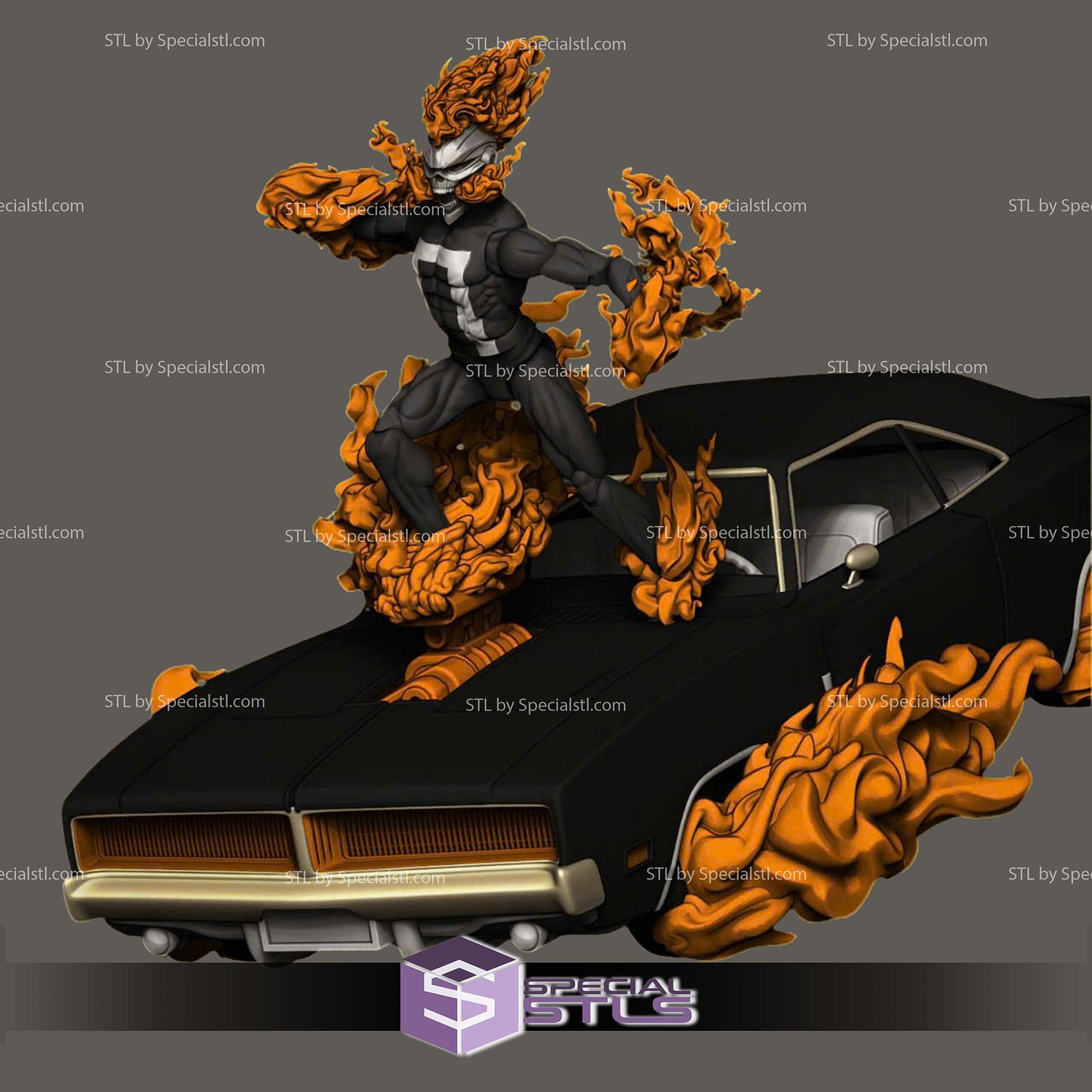 Custom Hell Charger for Action Figure 3D Printer Files STL Model — view 4