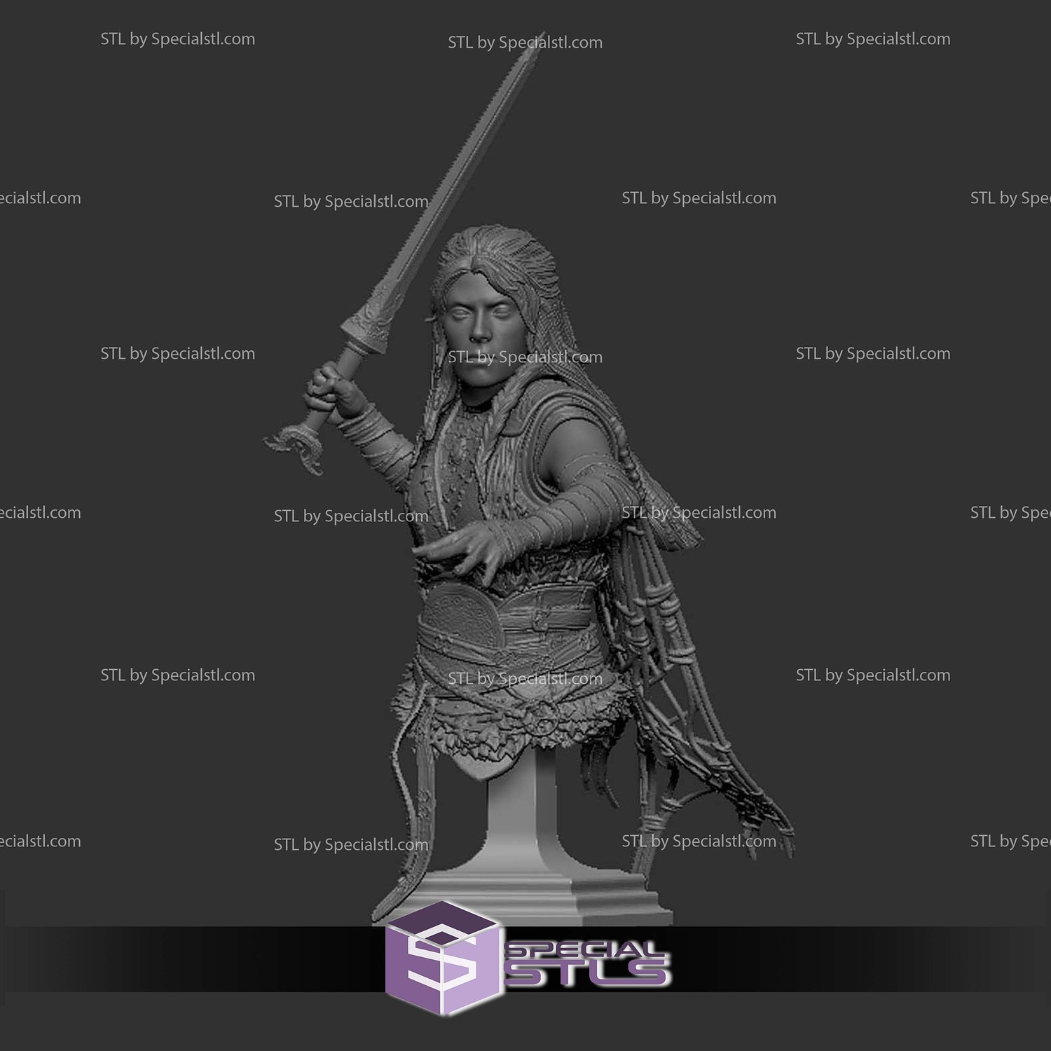 Freya God Of War Ragnarok V2 Bust STL Files 3D Model — view 2
