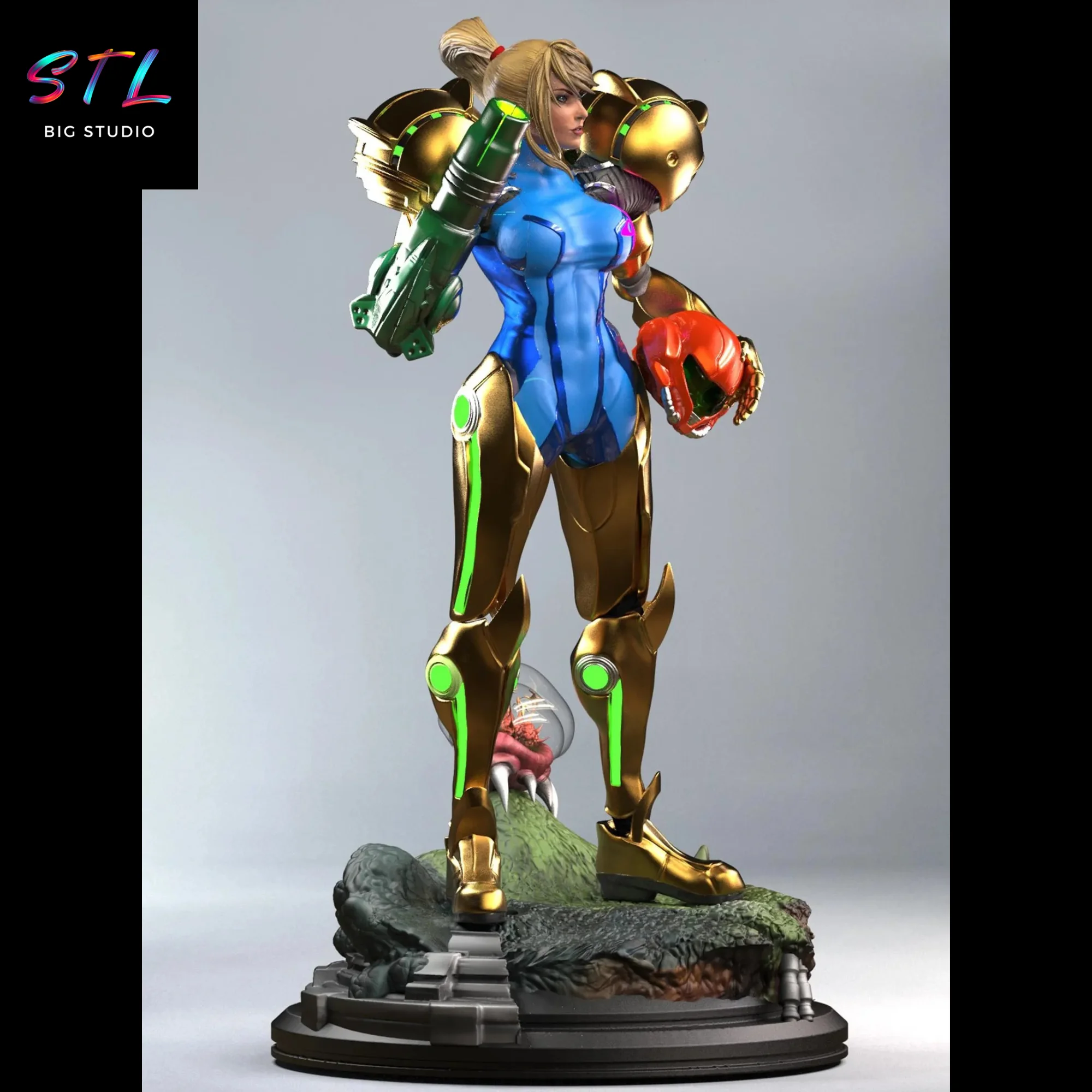 Samus Aran STL | Metroid | 3D Printable Figure Model — view 3