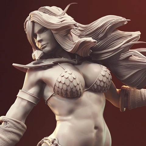 Red Sonja in Diorama 3D Printer Files | Assembly STL Model