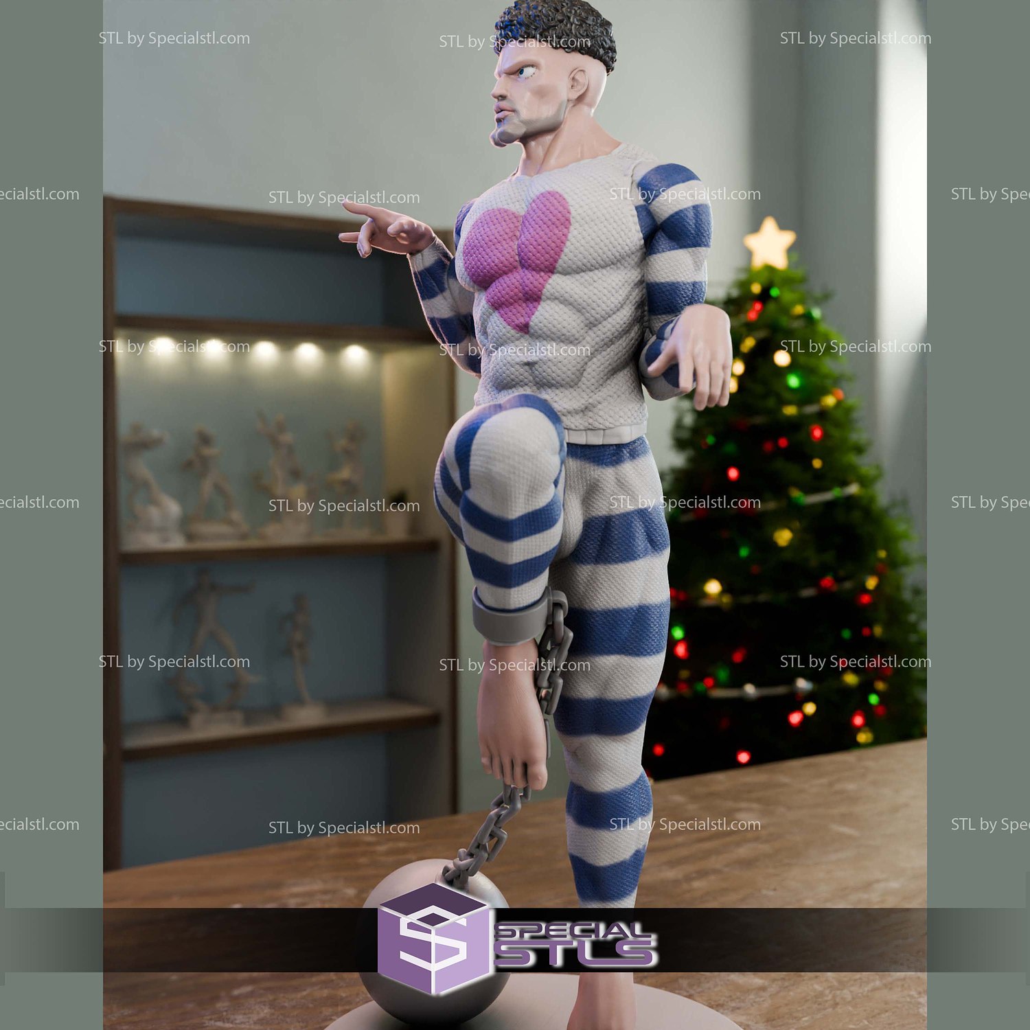 Puri-Puri Prisoner V2 Sculptures 3D Printing STL Model — view 3