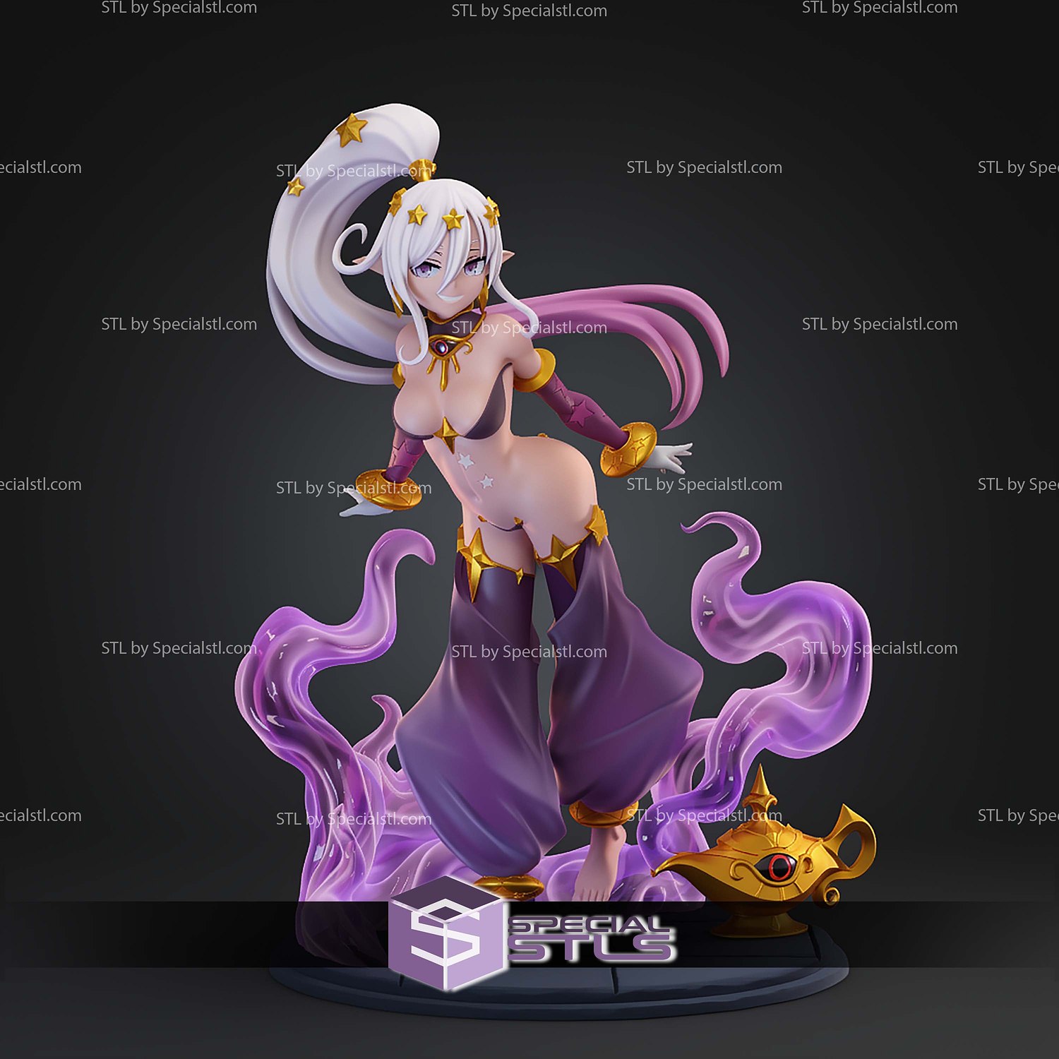 Genie Monster Girl 192mm STL Files 3D Model — view 3