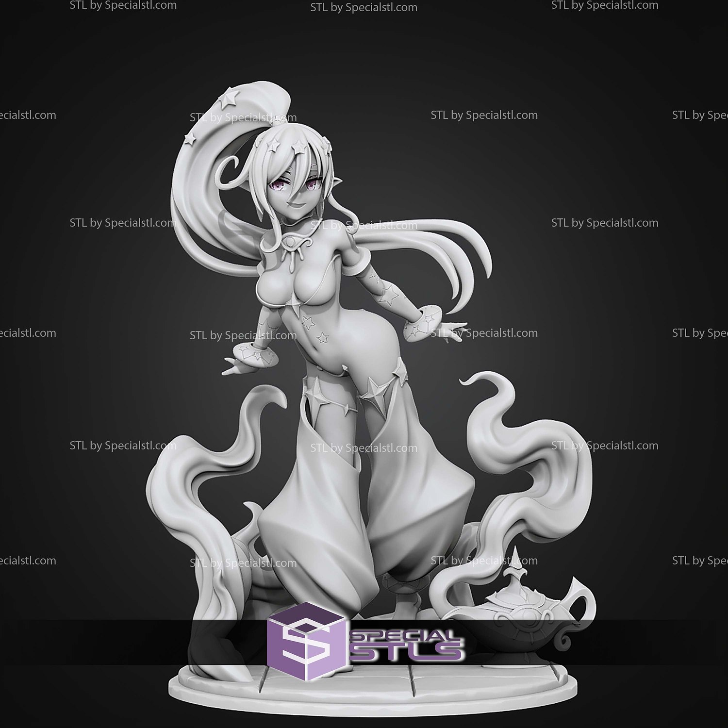 Genie Monster Girl 192mm STL Files 3D Model — view 4