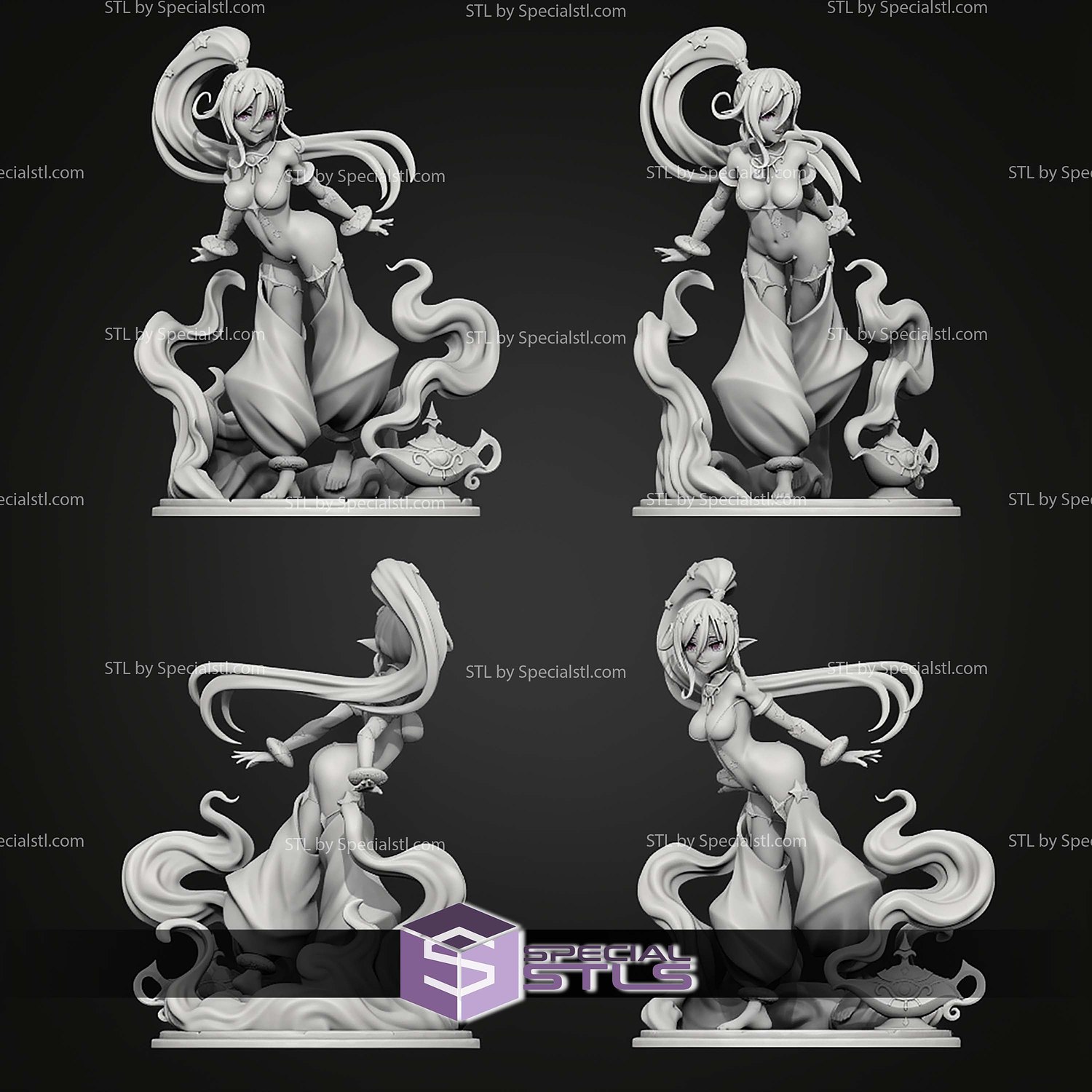 Genie Monster Girl 192mm STL Files 3D Model — view 5