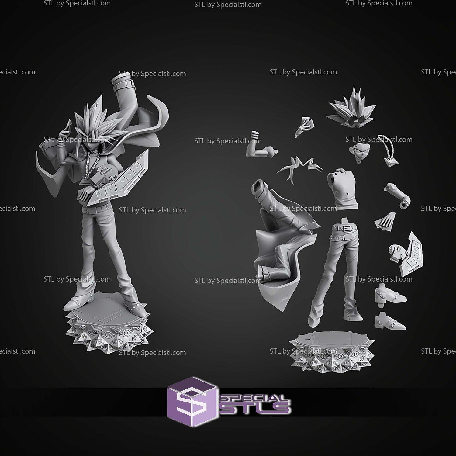 Yugi Muto Yugioh 223mm STL Files 3D Model — view 2