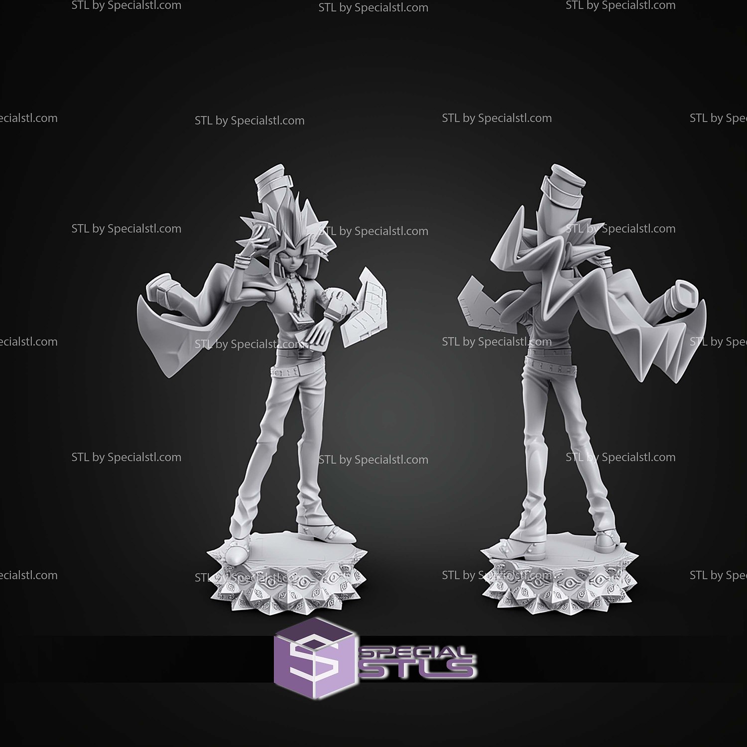 Yugi Muto Yugioh 223mm STL Files 3D Model — view 3