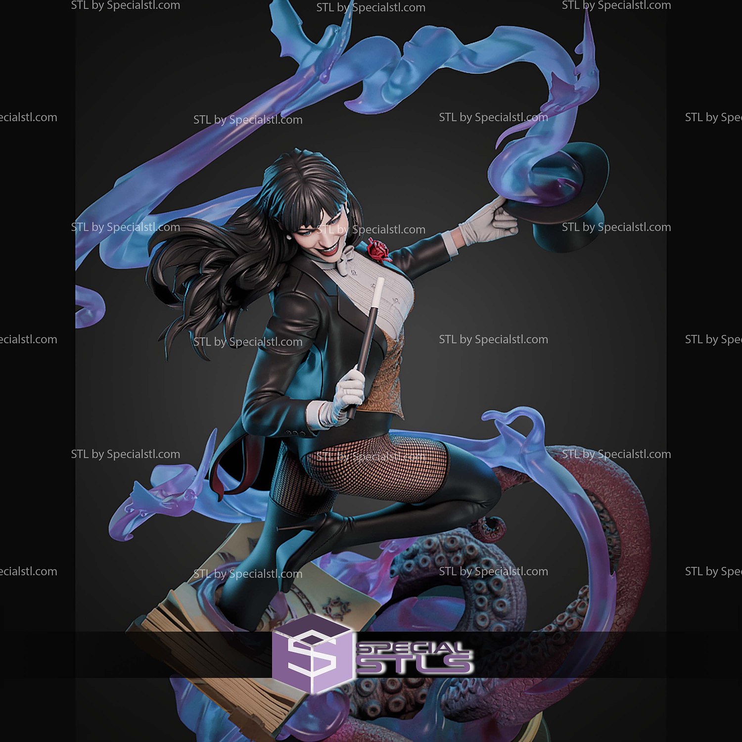 Zatanna DC Spell STL Files 3D Model — view 3