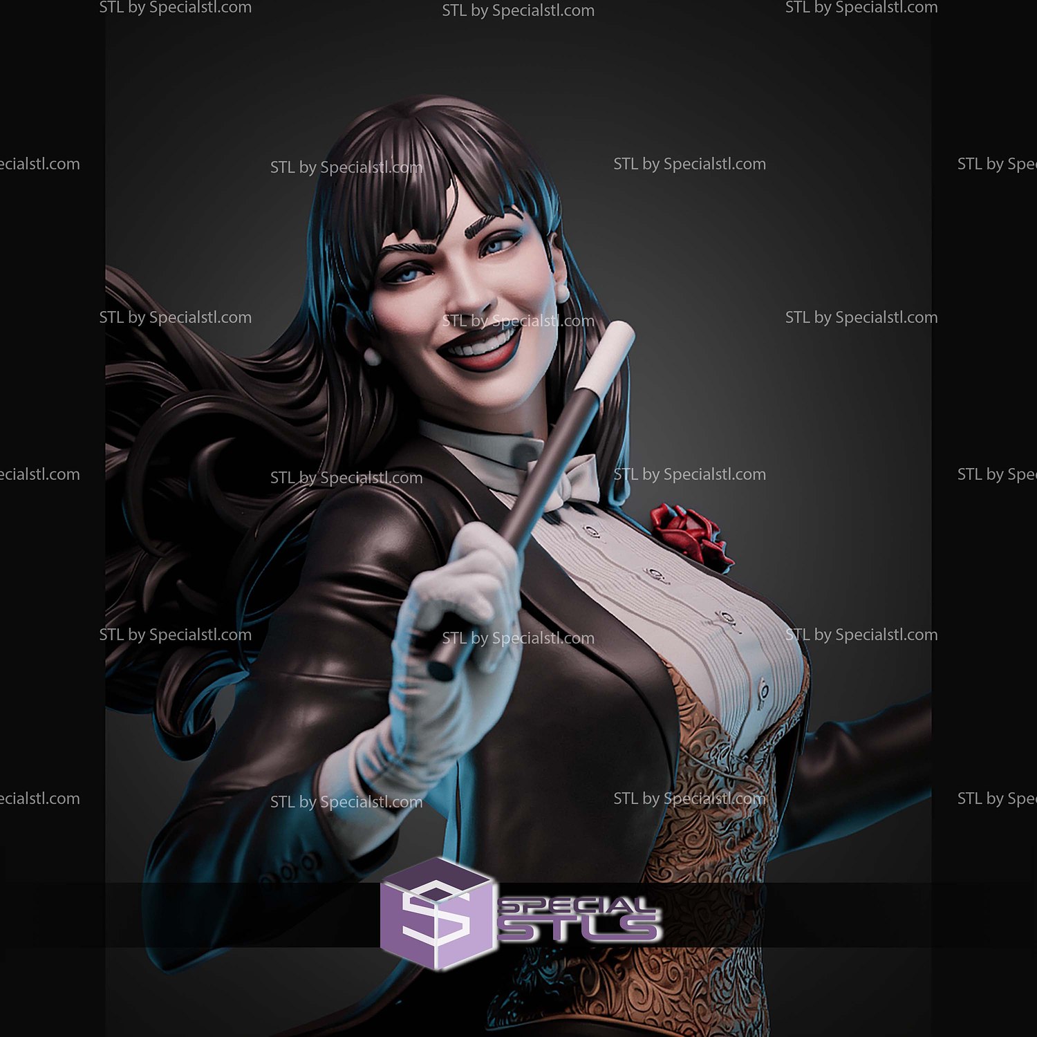 Zatanna DC Spell STL Files 3D Model — view 4