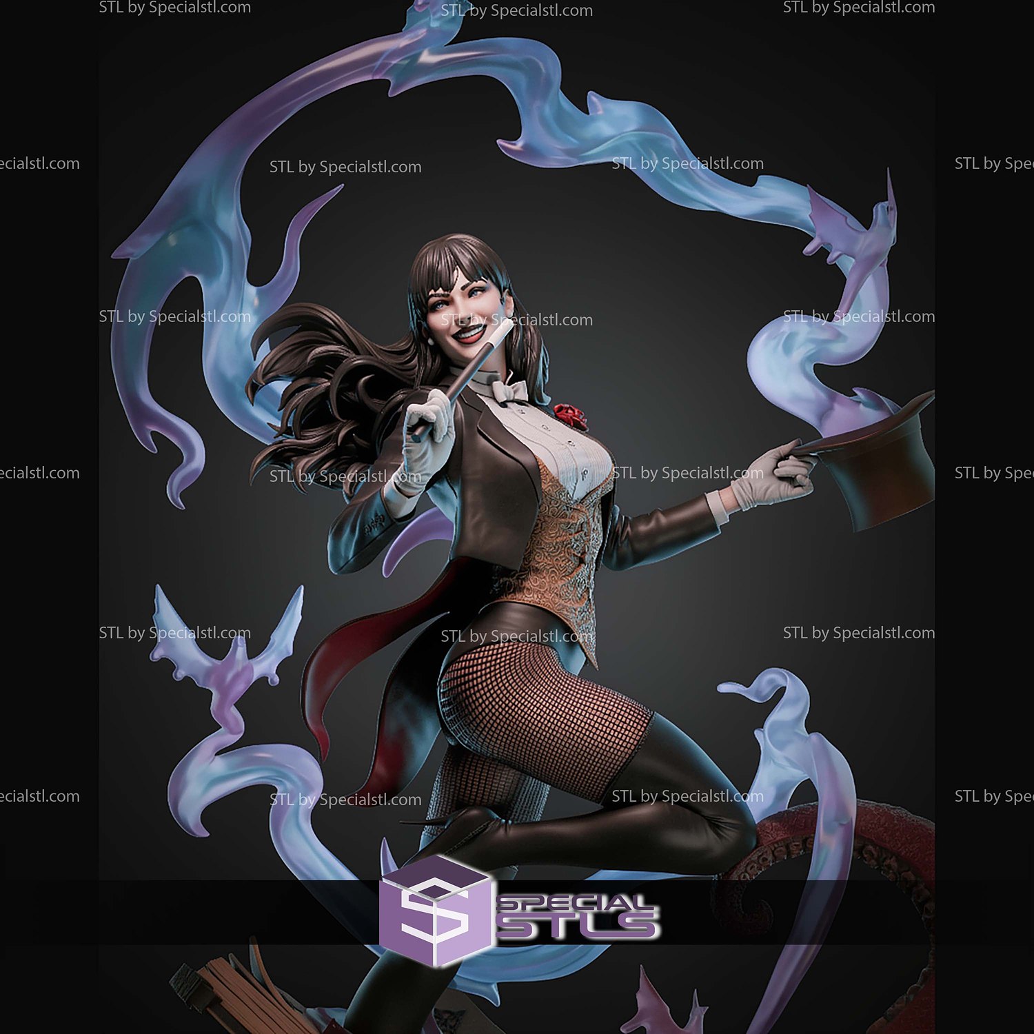 Zatanna DC Spell STL Files 3D Model — view 8