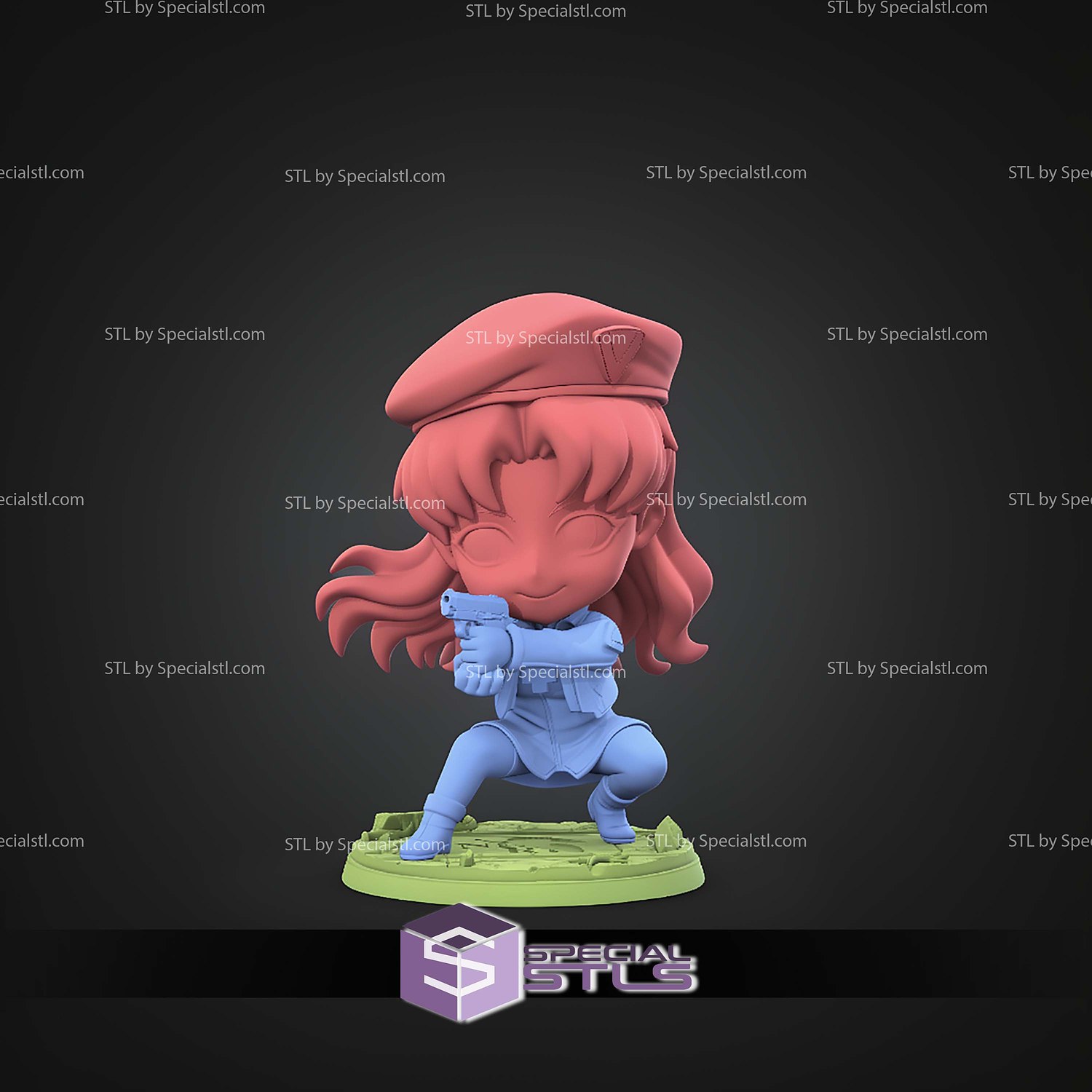 Misato Katsuragi Chibi STL Files 3D Model — view 4