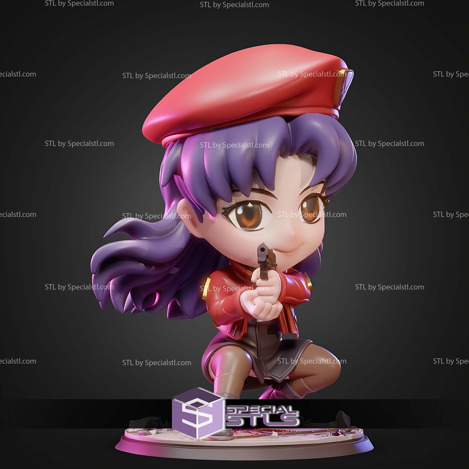 Misato Katsuragi Chibi STL Files 3D Model — view 6