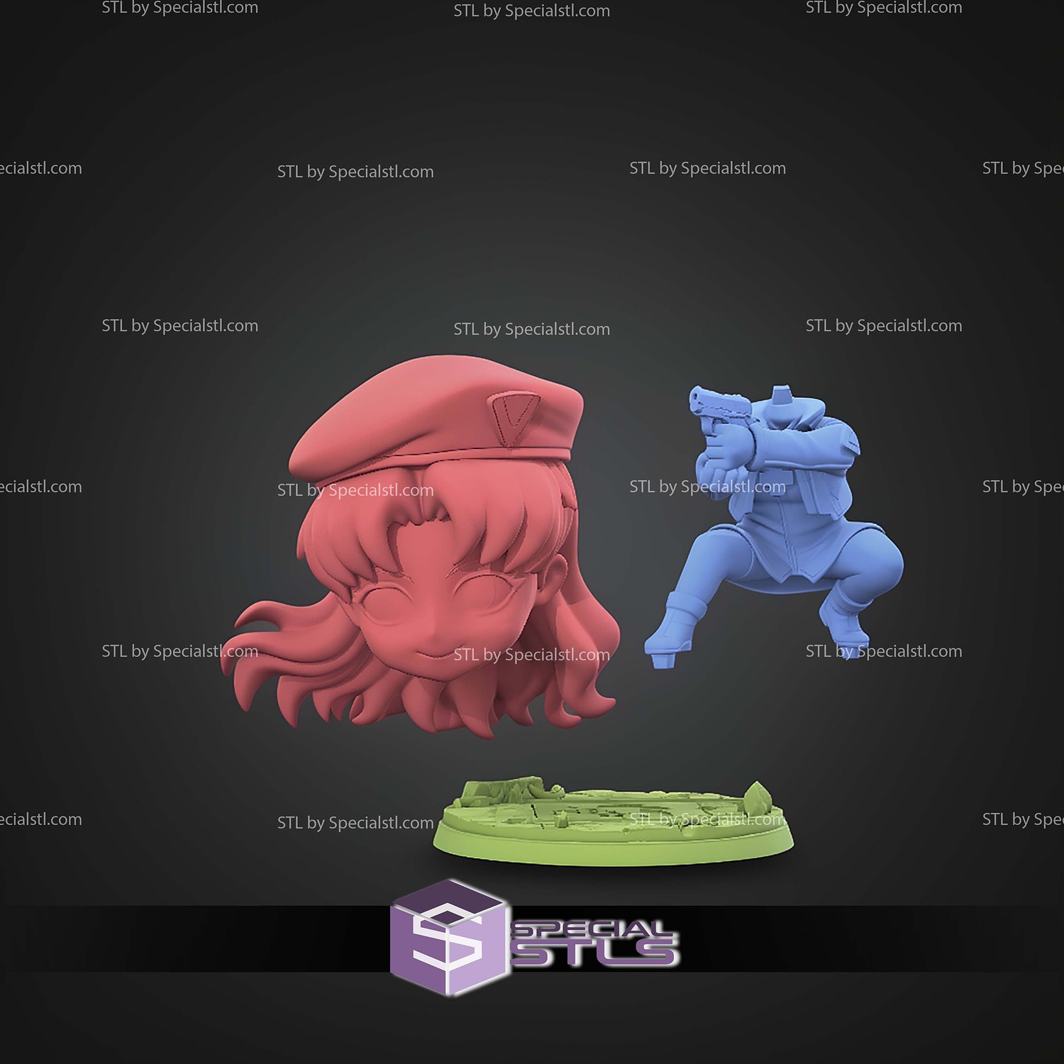 Misato Katsuragi Chibi STL Files 3D Model — view 7