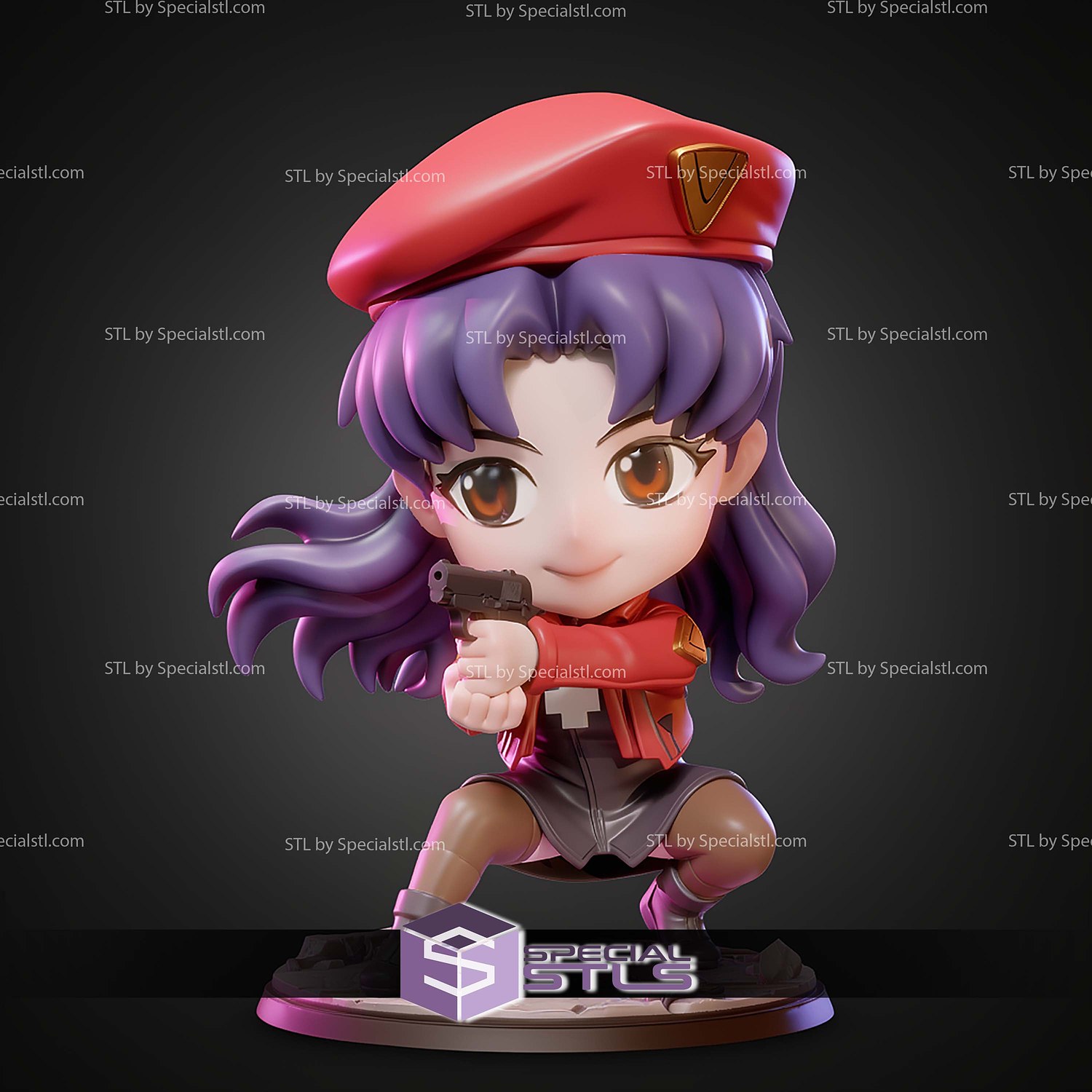 Misato Katsuragi Chibi STL Files 3D Model — view 8