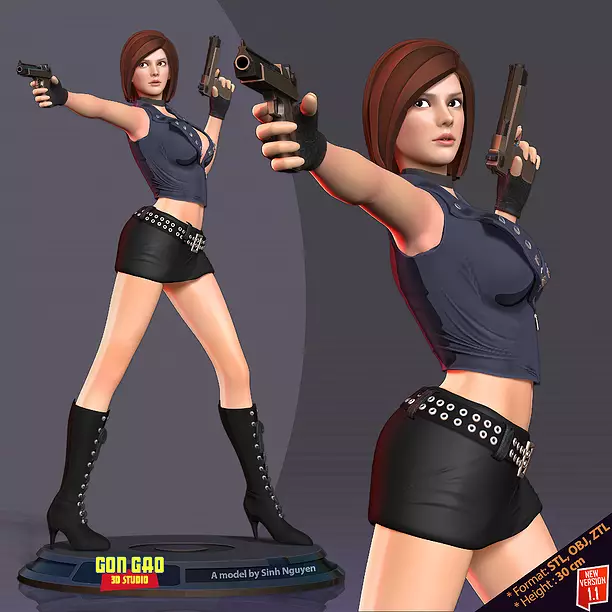 Female assassin Remake 3D ZTL Model