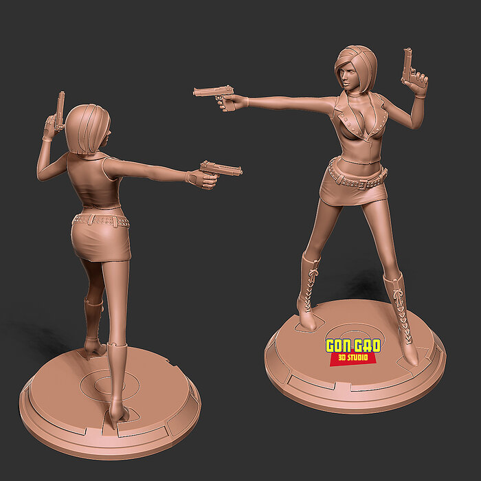 Female assassin Remake 3D ZTL Model — view 5