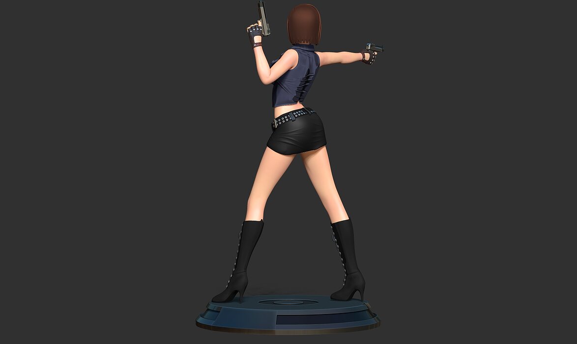 Female assassin Remake 3D ZTL Model — view 7