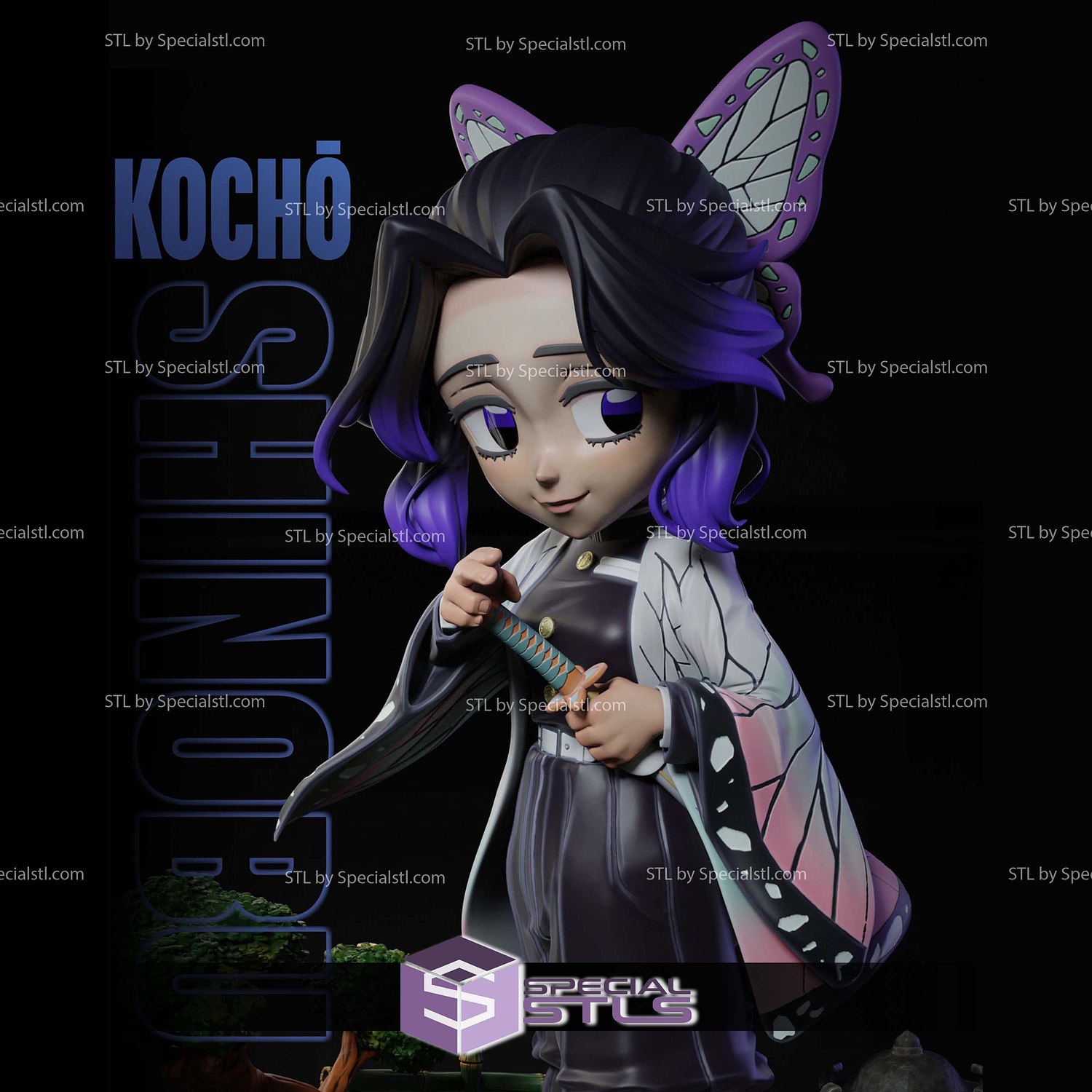 Shinobu Kochou Chibi 3D Printer Files STL Model — view 3