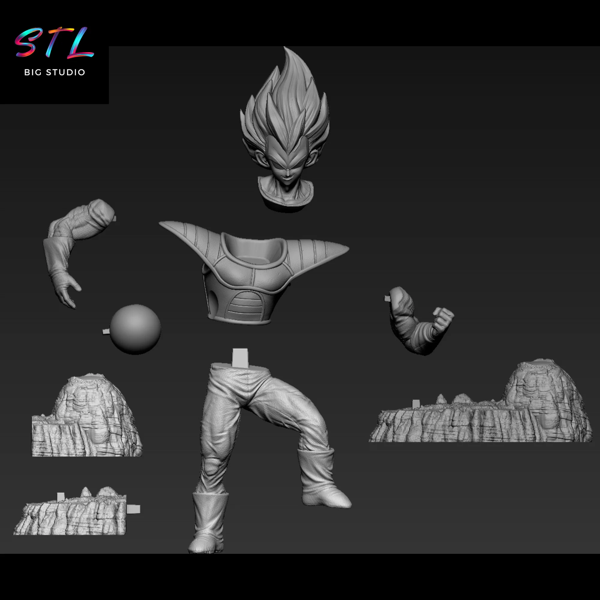 Vegeta Namek STL Figure | Dragon Ball Z | 3D Printable Model Model — view 5