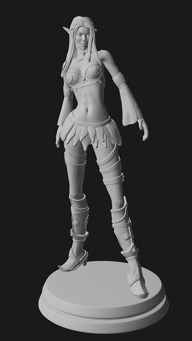 3D Printable Night Elf Figurine STL Model — view 2