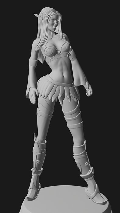 3D Printable Night Elf Figurine STL Model — view 3