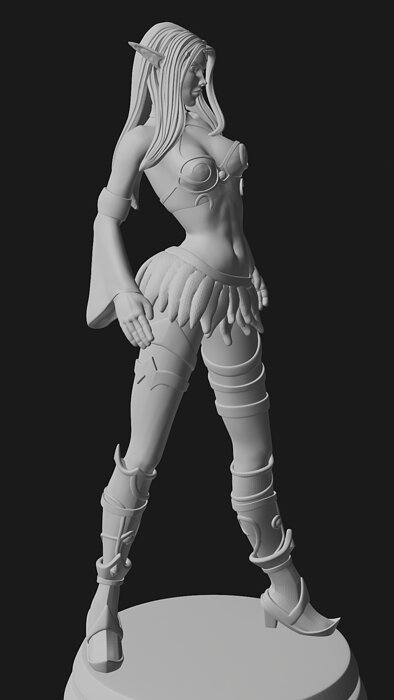 3D Printable Night Elf Figurine STL Model — view 4
