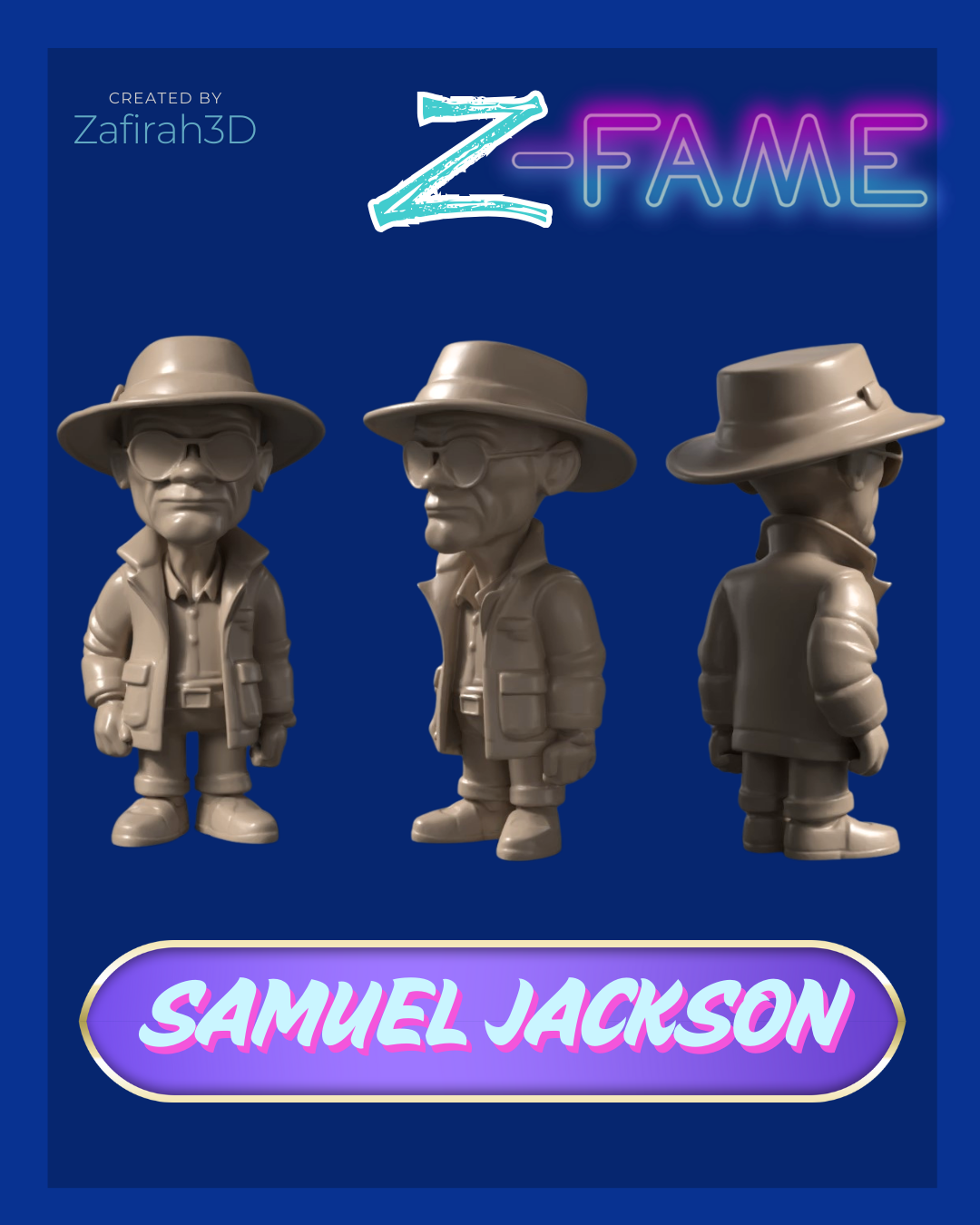 Z-FAME Samuel Jackson 3D STL Model