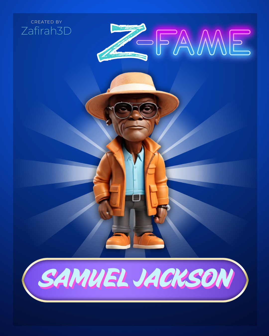 Z-FAME Samuel Jackson 3D STL Model — view 2