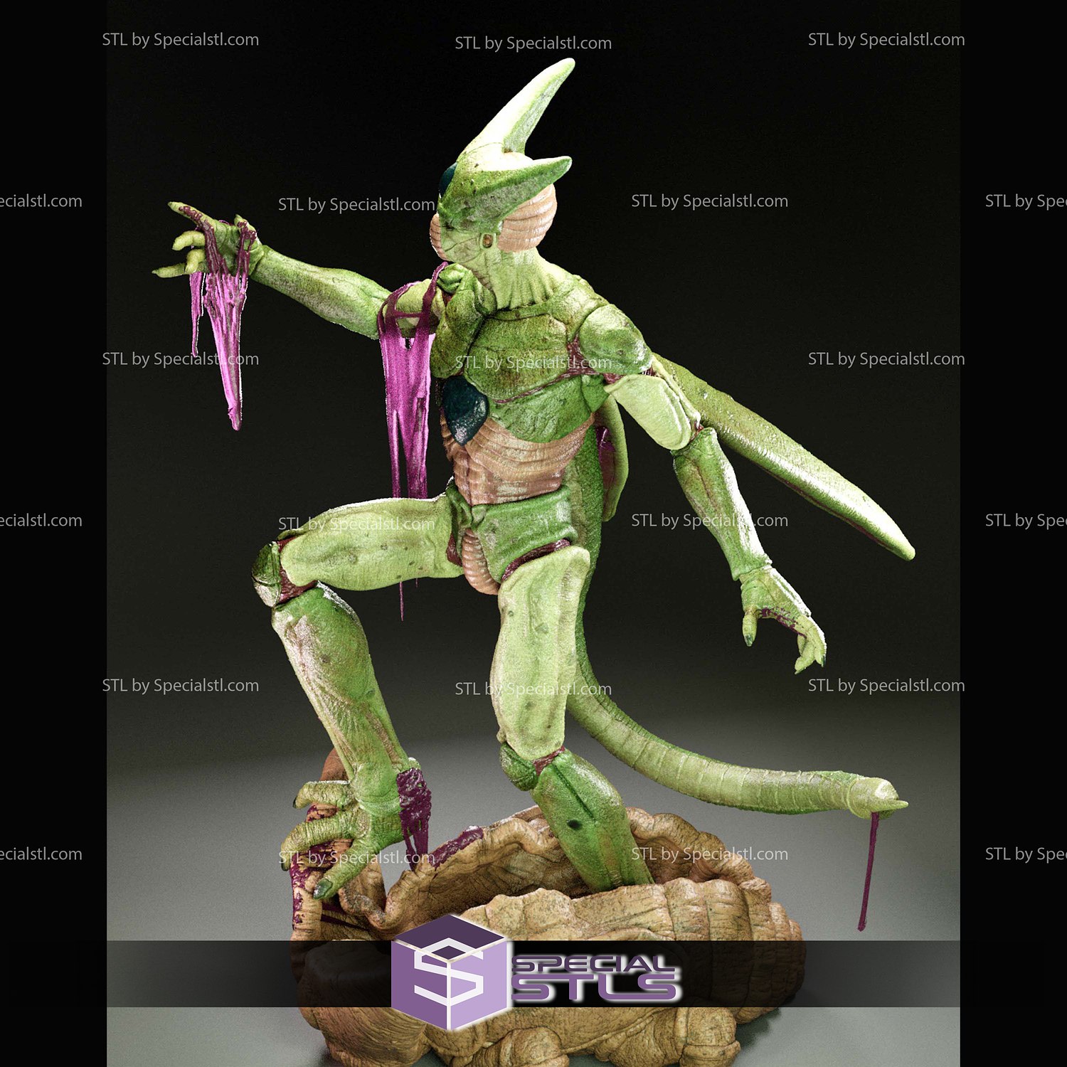 Cell Dragonball Realistic 3D Model Sculpture STL Model — view 2