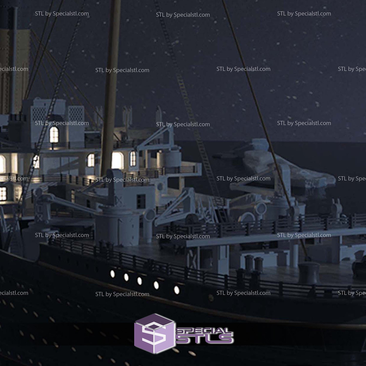 Titanic Ship 3D Printer Files STL Model — view 3