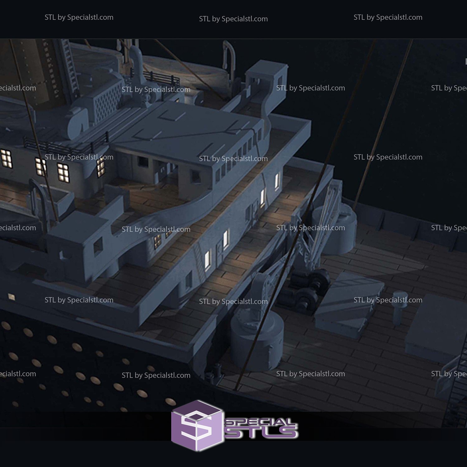 Titanic Ship 3D Printer Files STL Model — view 6